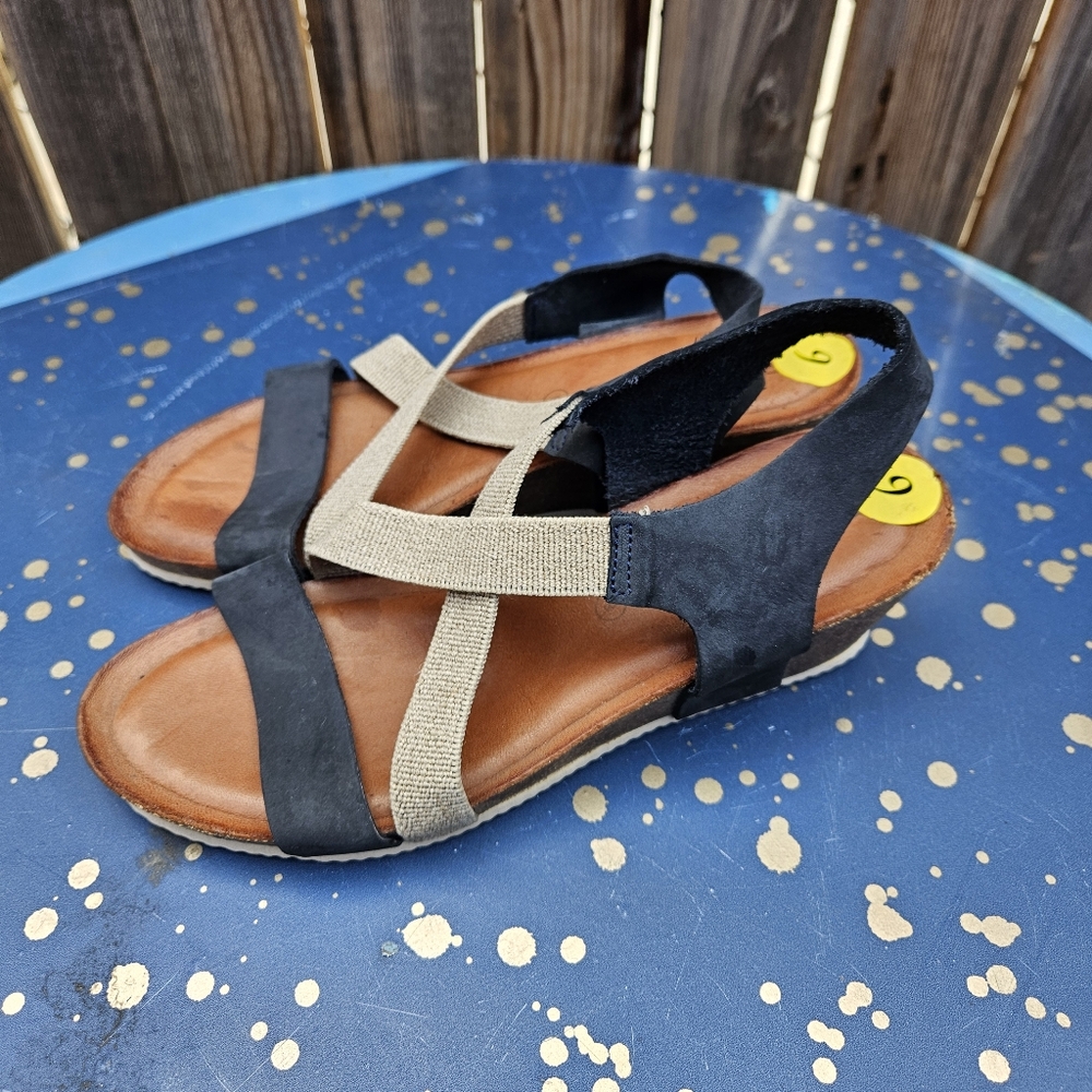 Bio Bio Stylish Black and Tan Women's Sandals Platform  Size 9